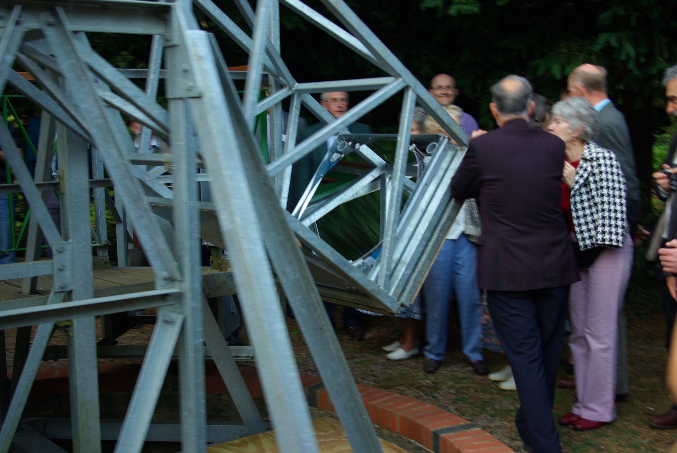The 30-inch primary mirror at the official opening of the telescope in 2009
